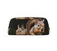 NTVOWPZO Grande trousse à crayons avec motif écureuil pour bureau, petite pochette à fermeture éclair pour crayons, Or, One Size, Trousse à crayons