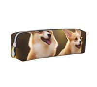 NTVOWPZO Grande trousse à crayons avec motif éléphant mignon pour le bureau, petite pochette à fermeture éclair pour crayons, Adorable chien Corgi, Taille unique, Trousse à crayons