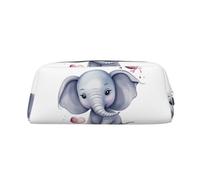 NTVOWPZO Grande trousse à crayons avec motif éléphant mignon pour le bureau, petite pochette à fermeture éclair pour crayons, Argent, One Size, Trousse à crayons