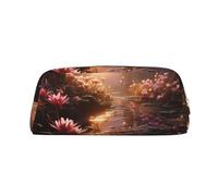 NTVOWPZO Grande trousse à crayons avec motif fleurs et ruisseau pour bureau, petite pochette à fermeture éclair pour crayons, Or, One Size, Trousse à crayons