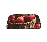 NTVOWPZO Grande trousse à crayons avec motif fruits rouges dans un panier, petite pochette à fermeture éclair pour le bureau, Argent, One Size, Trousse à crayons