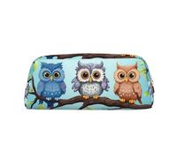 NTVOWPZO Grande trousse à crayons avec motif hiboux sur une branche pour le bureau, petite pochette à fermeture éclair pour crayons, Or, One Size, Trousse à crayons