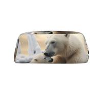 NTVOWPZO Grande trousse à crayons avec motif ours polaire pour bureau, petite pochette à fermeture éclair pour crayons, Argent, One Size, Trousse à crayons