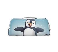NTVOWPZO Grande trousse à crayons avec motif pingouin heureux pour le bureau, petite pochette à fermeture éclair pour crayons