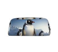 NTVOWPZO Grande trousse à crayons avec motif pingouin pour bureau, petite pochette à fermeture éclair pour crayons, Or, One Size, Trousse à crayons