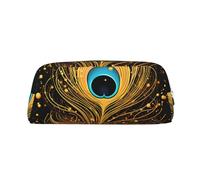 NTVOWPZO Grande trousse à crayons avec motif plume de paon doré pour bureau, petite pochette à fermeture éclair pour crayons, Argent, One Size, Trousse à crayons