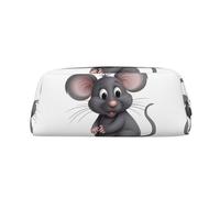 NTVOWPZO Grande trousse à crayons avec motif rat gris pour bureau, petite pochette à fermeture éclair pour crayons