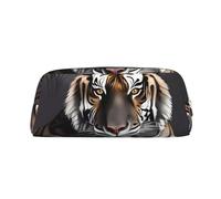 NTVOWPZO Grande trousse à crayons avec motif tigre au repos - Petite pochette à fermeture éclair pour crayons, Argent, One Size, Trousse à crayons