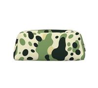 NTVOWPZO Grande trousse à crayons avec motif vert et blanc pour le bureau, petite pochette à fermeture éclair pour crayons
