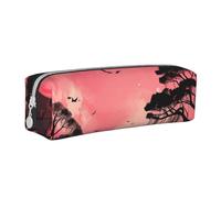 NTVOWPZO Grande trousse à crayons avec pierre d'orchidée, bougies rouges, pour bureau, petite pochette à fermeture éclair pour crayons, Lune éléphant, Taille unique, Trousse à crayons