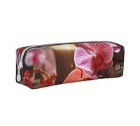 NTVOWPZO Grande trousse à crayons avec pierre d'orchidée, bougies rouges, pour bureau, petite pochette à fermeture éclair pour crayons, Bougies rouges en pierre d'orchidée, Taille unique, Trousse à