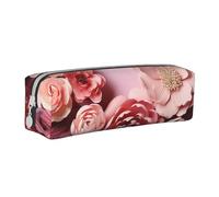 NTVOWPZO Grande trousse à crayons avec silhouette fluide pour le bureau, petite pochette à fermeture éclair pour crayons, Fleurs sur lumière, Taille unique, Trousse à crayons