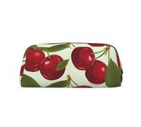 NTVOWPZO Grande trousse à crayons de capacité - Motif fruits de cerise - Petite pochette à fermeture éclair pour crayons