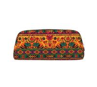 NTVOWPZO Grande trousse à crayons de grande capacité - Art folklorique mexicain bohème - Pour bureau - Petite pochette à fermeture éclair pour crayons, Argent, One Size, Trousse à crayons