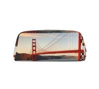NTVOWPZO Grande trousse à crayons de grande capacité avec motif Golden Gate Bridge pour bureau, petite pochette à fermeture éclair pour crayons