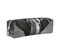 NTVOWPZO Grande trousse à crayons de grande capacité avec motif tournesol de la ferme pour le bureau, petite pochette à fermeture éclair pour crayons, Éléphant noir et blanc, Taille unique, Trousse à
