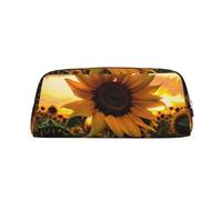 NTVOWPZO Grande trousse à crayons de grande capacité avec motif tournesol de la ferme pour le bureau, petite pochette à fermeture éclair pour crayons