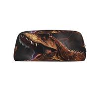 NTVOWPZO Grande trousse à crayons dinosaure avec ouverture ouverte pour le bureau, petite pochette à fermeture éclair pour crayons, Argent, One Size, Trousse à crayons