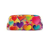 NTVOWPZO Grande trousse à crayons en forme de cœur coloré pour le bureau, petite pochette à fermeture éclair pour crayons, Argent, One Size, Trousse à crayons