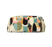 NTVOWPZO Grande trousse à crayons grande capacité du milieu du siècle art moderne chat trousse à crayons pour bureau petite pochette à fermeture éclair pour crayons, Or, One Size, Trousse à crayons