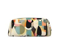 NTVOWPZO Grande trousse à crayons grande capacité du milieu du siècle art moderne chat trousse à crayons pour bureau petite pochette à fermeture éclair pour crayons, Argent, One Size, Trousse à