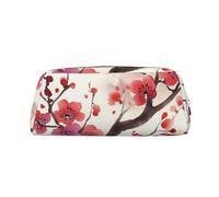 NTVOWPZO Grande trousse à crayons japonaise à motif floral prune pour le bureau, petite pochette à fermeture éclair pour crayons, Argent, One Size, Trousse à crayons