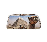 NTVOWPZO Grande trousse à crayons pyramide camel pour bureau Petite pochette à fermeture éclair pour crayons, Argent, One Size, Trousse à crayons