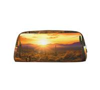 NTVOWPZO Grande trousse à crayons Saguaros at Sunset - Grande trousse à crayons pour le bureau - Petite pochette à fermeture éclair pour crayons, Argent, One Size, Trousse à crayons