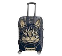 NTVOWPZO Housse de bagage de voyage en élasthanne, housse de protection lavable pour bagages de 45,7 à 81,3 cm, motif chat criminel, élastique et résistant aux rayures, Couleur-3, S