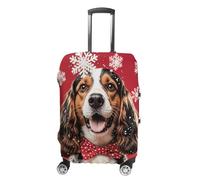 NTVOWPZO Housse de bagage pour valise, housse de protection pour valise, tête de chien avec flocon de neige, housse de valise élastique lavable pour bagages de 48,3 à 81,3 cm, Style :, S