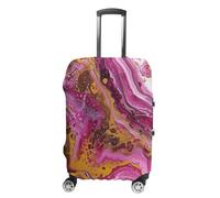 NTVOWPZO Housse de protection pour bagages de voyage en élasthanne lavable avec tourbillon rouge et doré élastique résistant aux rayures pour bagages de 45,7 à 81,3 cm, Couleur-6, L