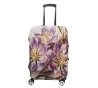 NTVOWPZO Housse de protection pour bagages de voyage en élasthanne, lavable, motif cœurs rouges sur mur de briques blanches, élastique et résistant aux rayures, convient aux bagages de 45,7 à 81,3 cm,