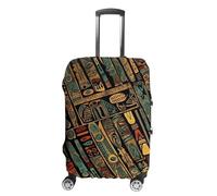 NTVOWPZO Housse de protection pour bagages de voyage en élasthanne, lavable, motif cœurs rouges sur mur de briques blanches, élastique et résistant aux rayures, convient aux bagages de 45,7 à 81,3 cm,