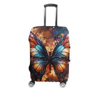 NTVOWPZO Housse de protection pour bagages de voyage en élasthanne, lavable, motif papillons colorés, élastique, résistant aux rayures, convient aux bagages de 45,7 à 81,3 cm, Couleur-3, L