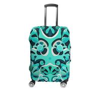 NTVOWPZO Housse de protection pour valise, housse de protection pour valise, bleu, vert, motif corail, housse de valise élastique lavable pour bagages de 48,3 à 81,3 cm, Style :, S