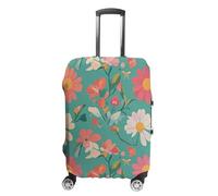 NTVOWPZO Housse de protection pour valise, housse de protection pour valise, motif fleurs printanières, oiseaux, housse de valise élastique lavable pour bagages de 48,3 à 81,3 cm, Style :, M