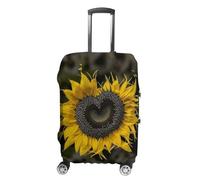 NTVOWPZO Housse de protection pour valises de voyage, housse de protection en forme de cœur, tournesol, élastique, lavable, convient aux bagages de 48,3 à 81,3 cm, Style :, XL