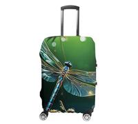 NTVOWPZO Housses de bagage pour valise, housse de protection pour valise, housse de protection pour valise, libellule verte, élastique, lavable, convient aux bagages de 53,3 à 81,3 cm, Style :, S
