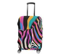 NTVOWPZO Housses de bagage pour valise, housse de protection pour valise, housse de protection pour valise, motif zèbre coloré, housse de valise élastique lavable pour bagages de 48,3 à 81,3 cm, Style