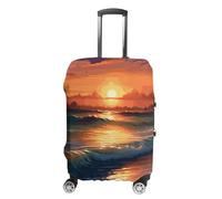 NTVOWPZO Housses de bagage pour valise, housse de protection pour valise, housse de protection pour valise, coucher de soleil, bord de mer, housse de valise élastique lavable pour bagages de 48,3 à