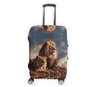 NTVOWPZO Housses de bagage pour valise, housse de protection pour valise, housse de protection pour valise, deux lions, housse de bagage élastique lavable pour bagages de 53,3 à 81,3 cm, Style :, M
