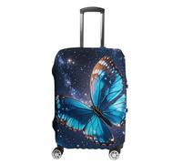 NTVOWPZO Housses de bagage pour valise, housse de protection pour valise, housse de protection pour valise, bleu papillon, housse élastique lavable pour bagages de 48,3 à 81,3 cm, Style :, S