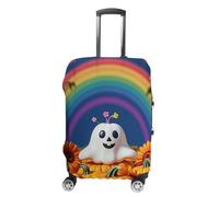 NTVOWPZO Housses de bagage pour valise, housse de protection pour valise, motif fantôme heureux, housse de valise élastique, lavable pour bagages de 48,3 à 81,3 cm, Style :, S