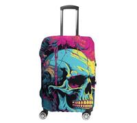 NTVOWPZO Housses de bagage pour valise, housse de protection pour valise, style rétro, motif tête de mort, housse élastique lavable pour bagages de 53,3 à 81,3 cm, Style :, S