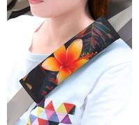 NTVOWPZO Lot de 2 coussinets de ceinture de sécurité universels pour voiture, camion, SUV - Motif floral tropical hawaïen