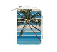 NTVOWPZO Porte-cartes de crédit pour homme - Porte-cartes de visite souple à rayures bleues et cocotier - Avec fermeture éclair - Style : 16 x 11,5 cm - Style : 16 x 11,5 cm, Style :, 16x11.5cm
