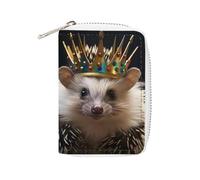 NTVOWPZO Porte-cartes de crédit pour homme - Porte-cartes de visite souple - Couronne avec hérisson - Avec fermeture éclair - Style : 16 x 11,5 cm - Style : 16 x 11,5 cm, Style :, 16x11.5cm