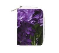 NTVOWPZO Porte-cartes de crédit pour homme - Porte-cartes de visite souple - Fleur violette - Avec fermeture éclair - 16 x 11,5 cm, Style :, 16x11.5cm