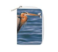 NTVOWPZO Porte-cartes de crédit pour homme - Porte-cartes de visite souple - Motif héron bleu - Riviera - Avec fermeture éclair - 16 x 11,5 cm, Style :, 16x11.5cm