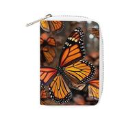 NTVOWPZO Porte-cartes de crédit pour homme - Porte-cartes de visite souple - Papillons monarques - Avec fermeture éclair - 16 x 11,5 cm - Style : 16 x 11,5 cm, Style :, 16x11.5cm